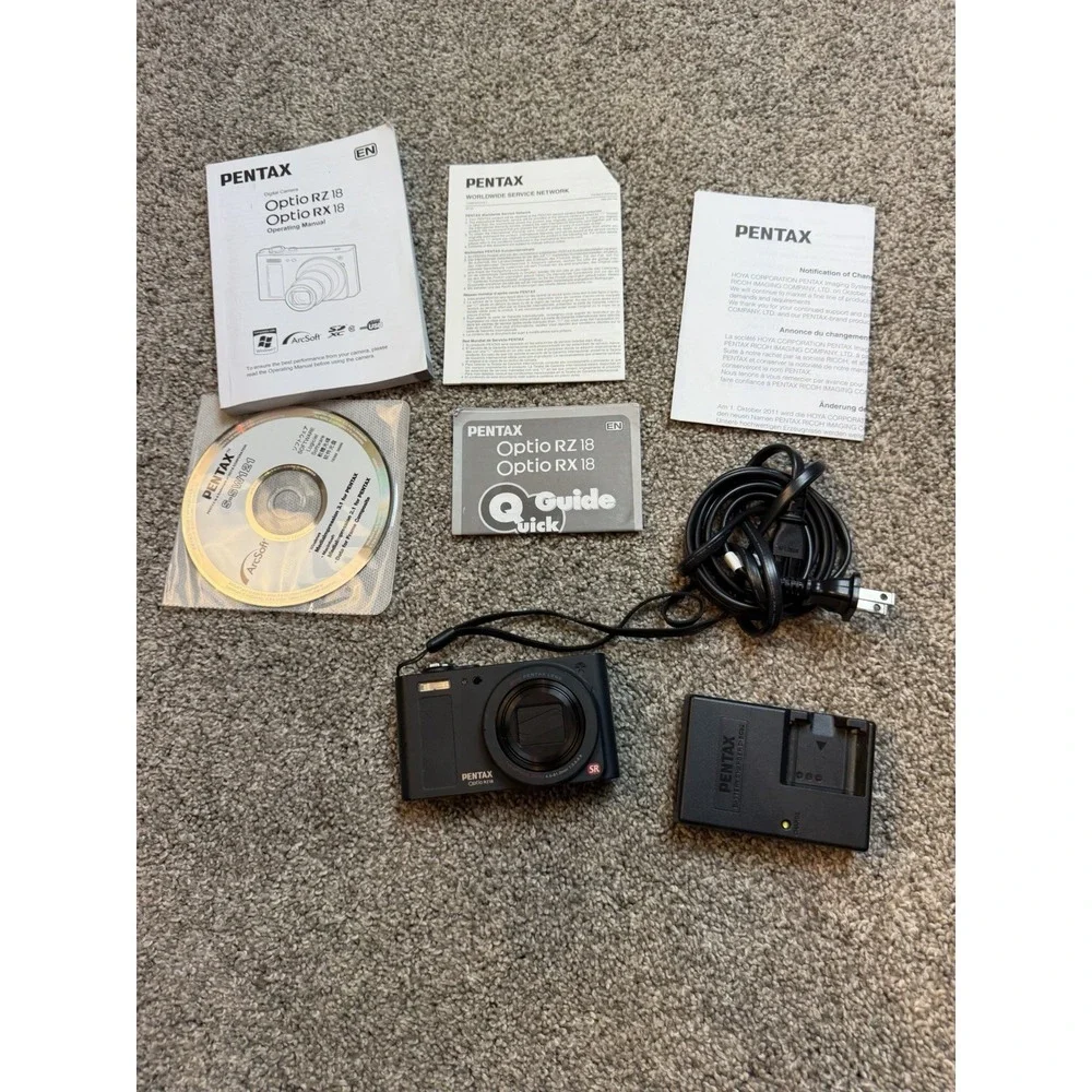 Pentax Digital Camera Optio RZ18 16.0MP 18x Zoom Black NO MEMORY CARD